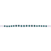 Asfour Crystal Tennis Bracelet With Turquoise Pear & Emerald Zircon In 925 Sterling Silver